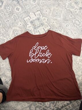 Dope Black Woman Script Tee - Rust Short Sleeve